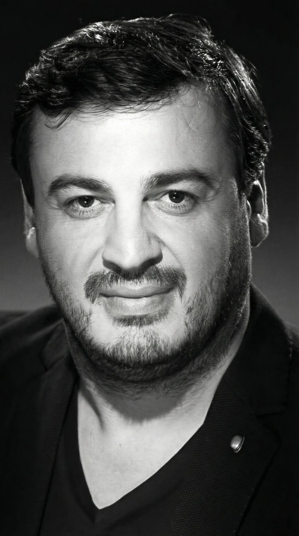 Irakli Kakhidze monochrome portrait for press and gallery use